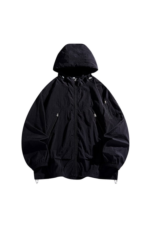 Summer Men' Windbreaker Sun Protection Clothing Korean Style Streetwear Zipper Hooded Jackets Man