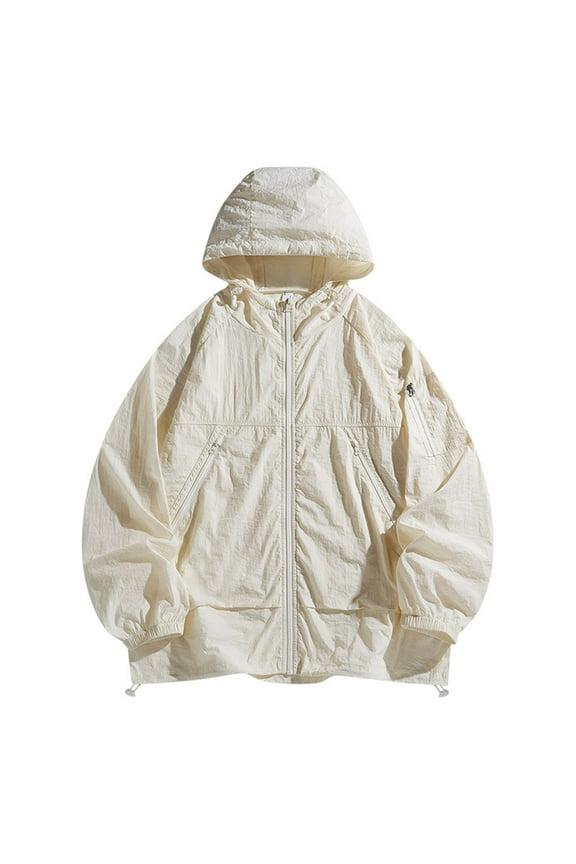 Summer Men' Windbreaker Sun Protection Clothing Korean Style Streetwear Zipper Hooded Jackets Man
