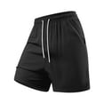 thumbnail image 1 of Summer Men&nbsp;Shorts Casual Plus Size Elastic Waist Solid Color Summer Fitness Running Workout Short Pants with Pockets Fast-Drying Fabric Activewear Black 4XL, 1 of 9
