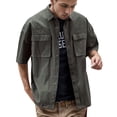 thumbnail image 1 of Summer Men's Casual Short Sleeve Shirt Breathable Lightweight Comfortable Stylish Half Sleeve Top for Outdoor Activities Men's Tops T-Shirt Casual Crew Neck Loose, 1 of 5