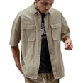 thumbnail image 1 of Summer Men's Casual Short Sleeve Shirt Breathable Lightweight Comfortable Stylish Half Sleeve Top for Outdoor Activities Men's Tops T-Shirt Casual Crew Neck Loose, 1 of 5