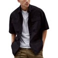 thumbnail image 1 of Summer Men's Casual Short Sleeve Shirt Breathable Lightweight Comfortable Stylish Half Sleeve Top for Outdoor Activities Men's Tops T-Shirt Casual Crew Neck Loose, 1 of 5