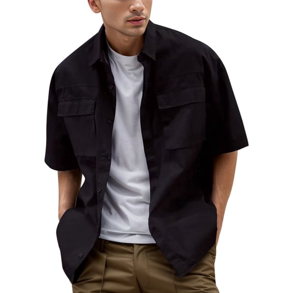 Summer Men's Casual Short Sleeve Shirt Breathable Lightweight Comfortable Stylish Half Sleeve Top for Outdoor Activities Men's Tops T-Shirt Casual Crew Neck Loose