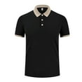 thumbnail image 1 of Summer Men's Cool Feeling Business Short Sleeve Polo Shirt Color Block Golf Tennis Athletic T-Shirt, 1 of 5