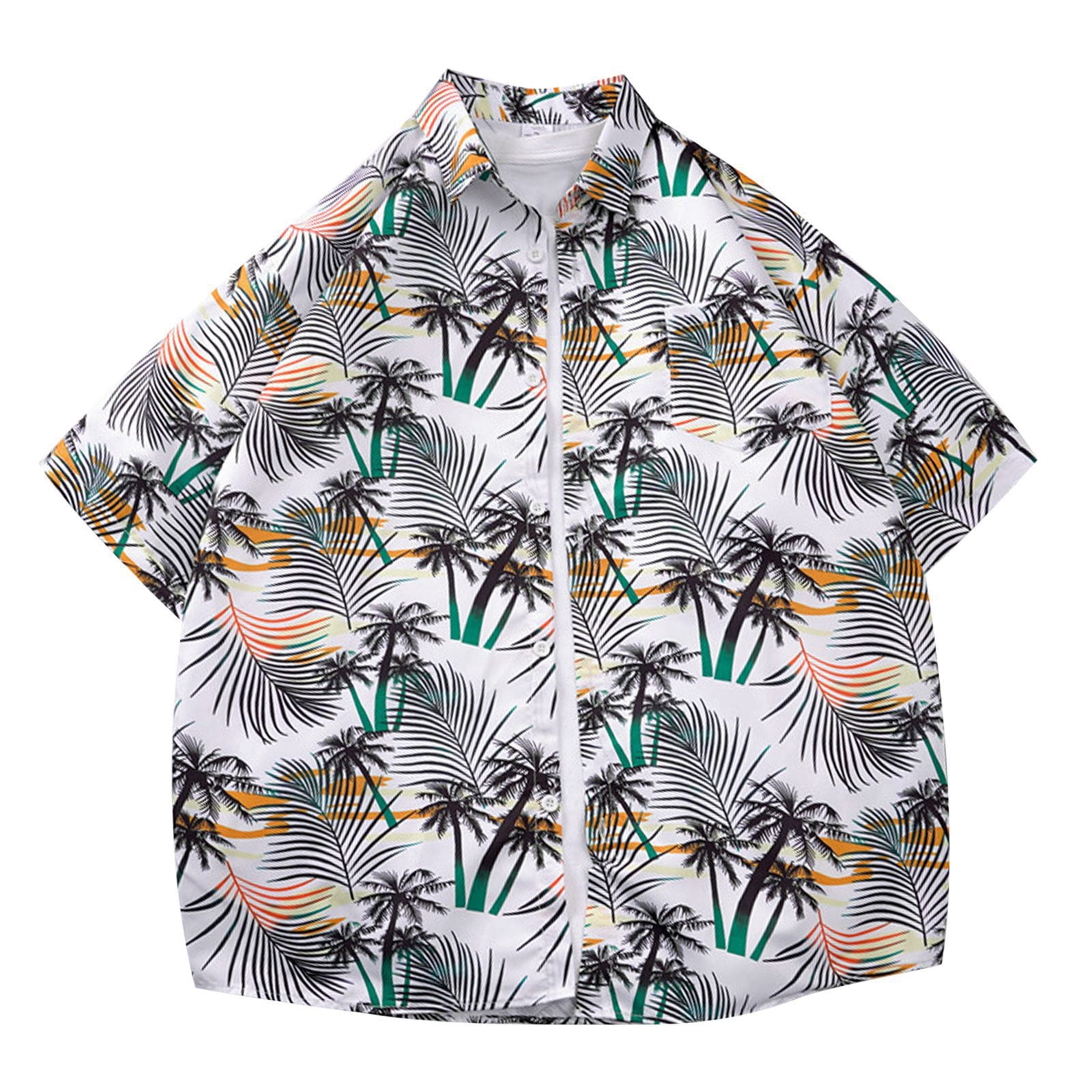 Summer Men's Fashion Short Sleeve Thin Casual Shirt Flower Shirt ...