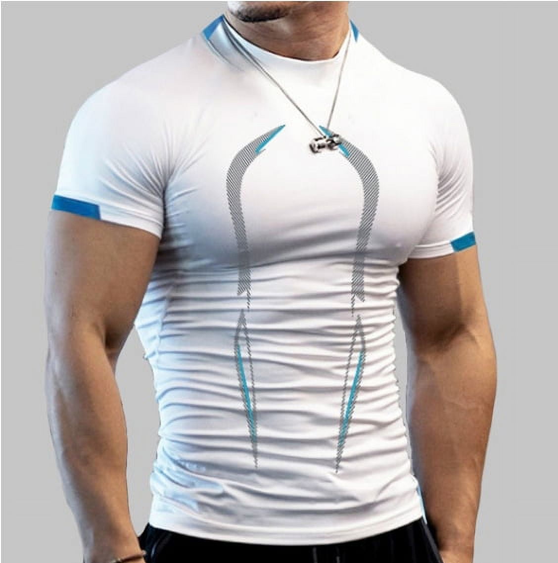 Summer Men‘s Fitness Sports Training Breathable Shortsleeved European