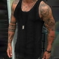 thumbnail image 1 of Summer Men's Knitted Mesh Tank Tops Casual Sleeveless Home Wear Sexy Fishing Net T-shirt for Men Breathable Quick Dry M-3XL, 1 of 5