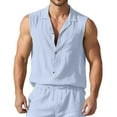 thumbnail image 1 of Summer Men's Lapel Thin Loose Casual Sleeveless Shirt Vest Breathable Lightweight Comfortable Stylish Fashion Outdoor Men's Loose Fit Casual Fashion Shirt, 1 of 4