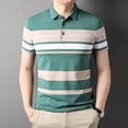 thumbnail image 1 of Summer Men's Polo Shirts With Short Sleeve Business Stripes Print Casual Tops Fashion Sport Wear Oversized T Shirts Man Clothes, 1 of 6