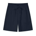 thumbnail image 1 of Summer Men's Shorts Casual And Mens Shorts with Pockets Solid Color Drawstring Mens Shorts Elastic Waist Mens Shorts Athletic Mens Shorts Under $10 #2Navy,XXL, 1 of 5