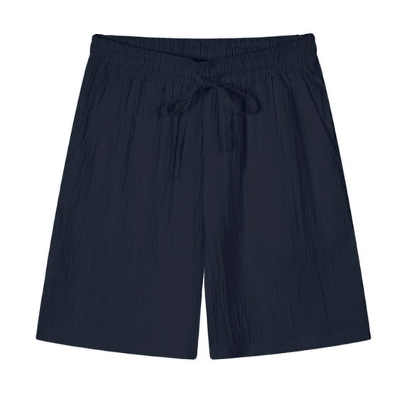Summer Men's Shorts Casual And Mens Shorts with Pockets Solid Color Drawstring Mens Shorts Elastic Waist Mens Shorts Athletic Mens Shorts Under $10 #2Navy,XXL