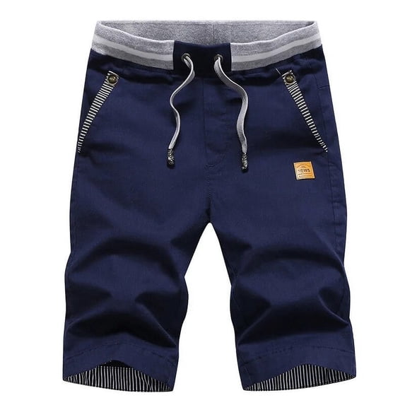 Summer Men's Shorts Hot Casual Cotton Fashion Boardshort Bermuda Male Drawstring Elastic Waist Breeches Beach Shorts Men