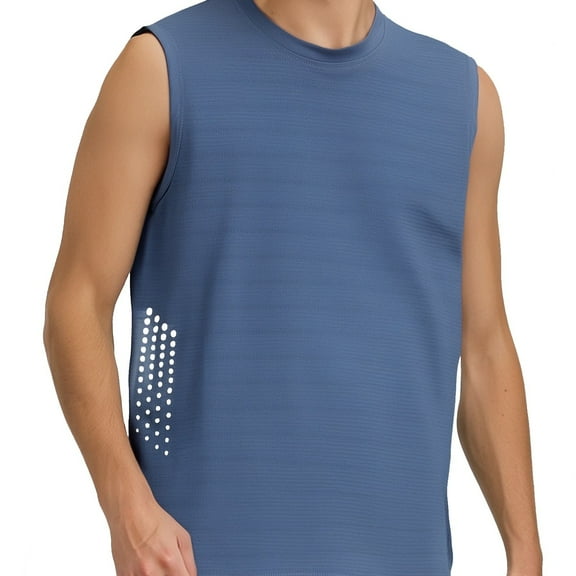 Summer Men's Sleeveless Ice Silk Sports Vest - Loose Fit Running Gym Workout Top