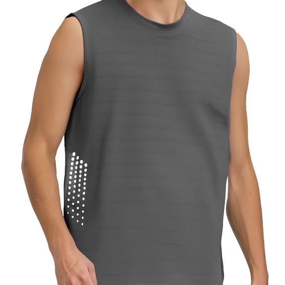 Summer Men's Sleeveless Ice Silk Sports Vest - Loose Fit Running Gym Workout Top