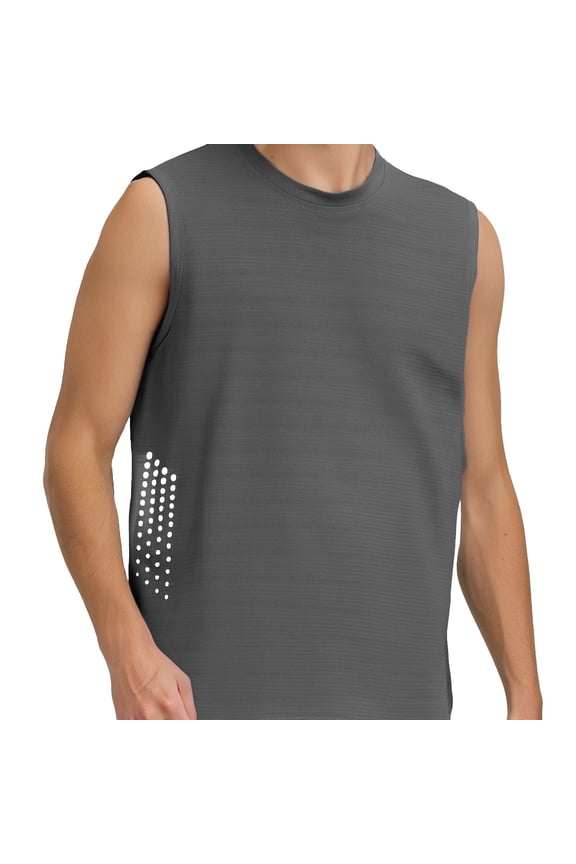 Summer Men's Sleeveless Ice Silk Sports Vest - Loose Fit Running Gym Workout Top