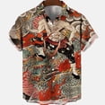 thumbnail image 1 of Summer Men's Social Casual Vintage Floral Hawaiian Oversize Short Sleeve Shirt Street Luxury Dragon Pattern Element Clothing Hot, 1 of 6