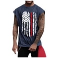 thumbnail image 1 of Summer Men's Solid Color Printed Sweat-absorbing Breathable Shoulder Expanding Sleeveless Vest,Blue XL, 1 of 5
