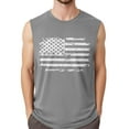 thumbnail image 1 of Summer Men's Sweat-Absorbing Sleeveless Vest - Patriotic Printed, Shoulder-Expanding Design - Quick-Dry Fabric for Fitness, Surfing, or Casual Outings,Light Gray XL, 1 of 4