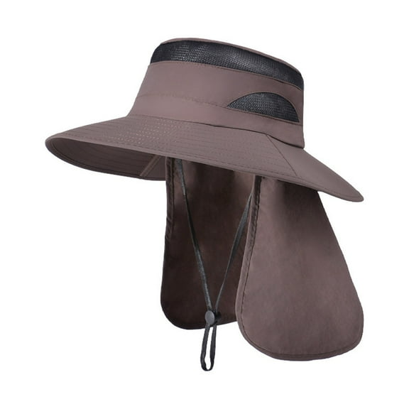 TYGHBN Summer Men's and Women's Outdoor Sun Hat with Mesh Breathable Quick Drying Large Brim and Neck Cover Travel Beach Junior Swim Hat Large Visor Hats for Women Summer Fedora Kayaking Clothes for