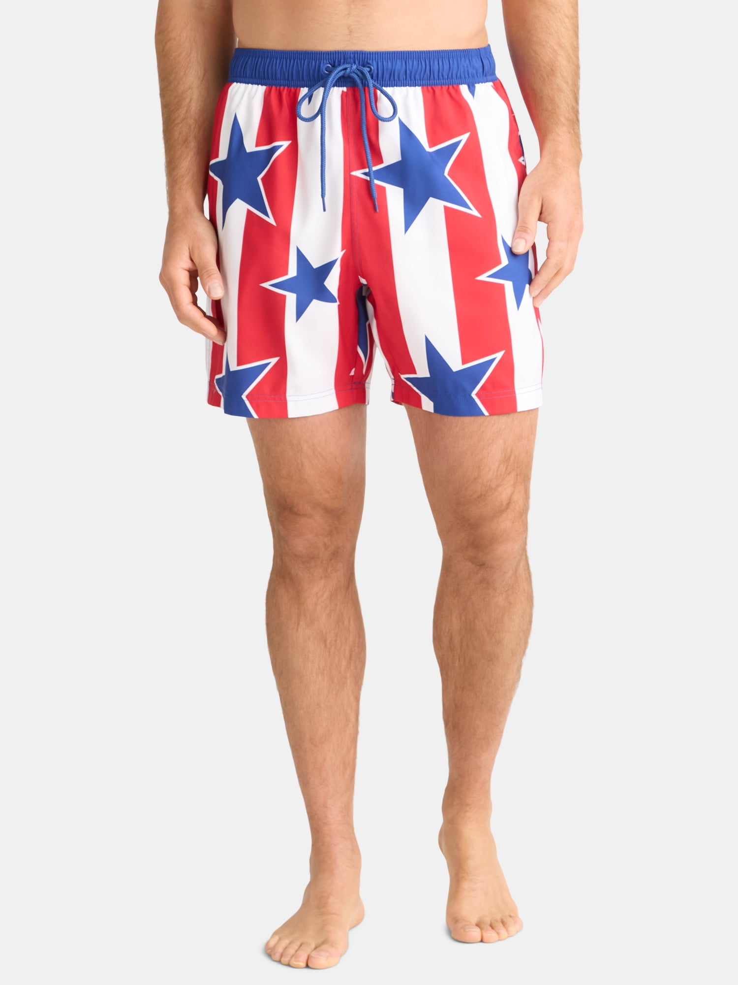 Way to Celebrate Men's & Big Men's Americana Swim Trunks, Sizes S-3XL