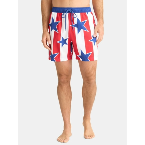 Way to Celebrate Men's & Big Men's Americana Swim Trunks, Sizes S-3XL