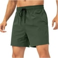 thumbnail image 1 of Summer Men's&nbsp;Shorts Plus Size Elastic Waist Solid Color Men's Active Quick Fast-Drying Fabric Workout Shorts Activewear with Pockets Army Green S, 1 of 5