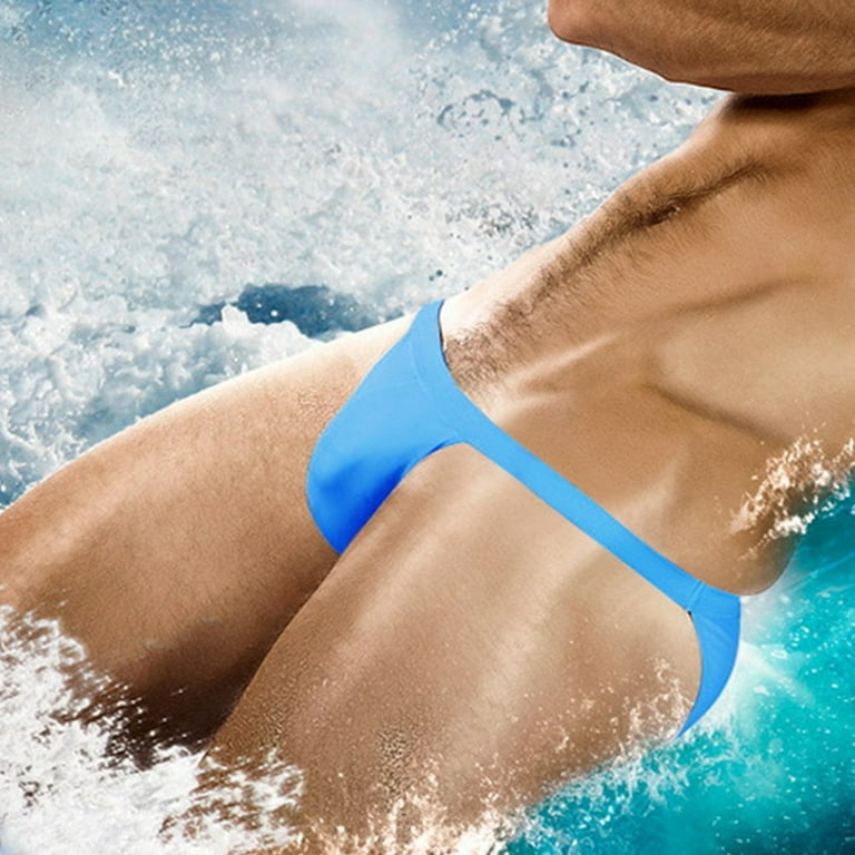 Summer Mens Bikini Swimwear Elastic Briefs Thongs G String Trunks