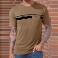 thumbnail image 1 of Summer Mens Clothes Printed Casual Pocket Short Sleeve Round Neck Summer Classic Basic Tee Shirts - Khaki∣4XL, 1 of 6