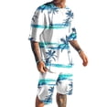thumbnail image 1 of Summer Mens Outfit Sets Short Sleeve Shirt And Shorts Holiday Beach, 1 of 1