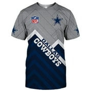 GFDGN Summer Mens Short Sleeve Polyester Cotton Breathable Rugby Fan Jersey All Over Print NFL Draft Big & Tall T-Shirt - Dallas - Cowboys
