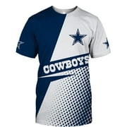 GFDGN Summer Mens Short Sleeve Polyester Cotton Breathable Rugby Fan Jersey All Over Print NFL Draft Big & Tall T-Shirt - Dallas - Cowboys
