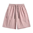 thumbnail image 1 of Summer Mens Shorts Athletic Solid Color Men's Shorts Casual Mens Shorts with Pockets Sports Five Quarter Pants Mens Shorts Elastic Waist Mens Shorts Under $10 #3Pink,M, 1 of 7