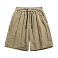 thumbnail image 1 of Summer Mens Shorts Athletic Solid Color Men's Shorts Casual Mens Shorts with Pockets Sports Five Quarter Pants Mens Shorts Elastic Waist Mens Shorts Under $10 Khaki Shorts #3Khaki,XXXL, 1 of 7
