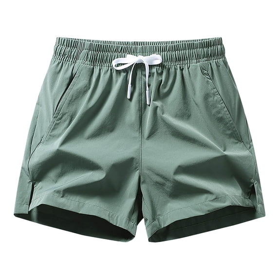 Summer Mens Shorts Athletic Sweat Short Pants with Side Pocket Drawstring Quick Dry Trunks Gym Training Swimming Running Workout Casual Daily Pants