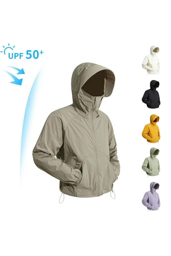 Summer Mens Sun Protection Jacket Hooded Long Sleeve Plus Size Sun Hoodies Lightweight Coats Summer Casual Outdoor Hiking Fishing Sun Protection Clothes with Pockets