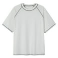 thumbnail image 1 of Summer Mens T-shirts Casual Solid Color Round Neck Collection Loose Fitting Shoulder Sleeves T-shirt, 1 of 2