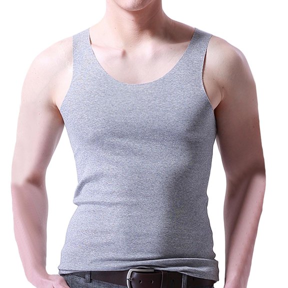 Summer Mens Tank Top Fashion Plus Size 2025 Casual Sleeveless Solid Color Pullover Round-Neck Sports Up to 65% off!