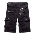 thumbnail image 1 of Summer Mens knee Length Cotton Army Cargo Shorts Men Casual Shorts multi-pocket loose shorts Bermuda Trousers dropshipping (Black,38), 1 of 7