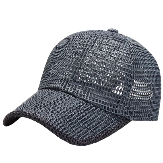 Summer Mesh Baseball Cap Breathable Quick-Dry Cooling Hat for Men and Women Lightweight Trucker Style Outdoor Running Sports Mesh Hat,Dark Gray