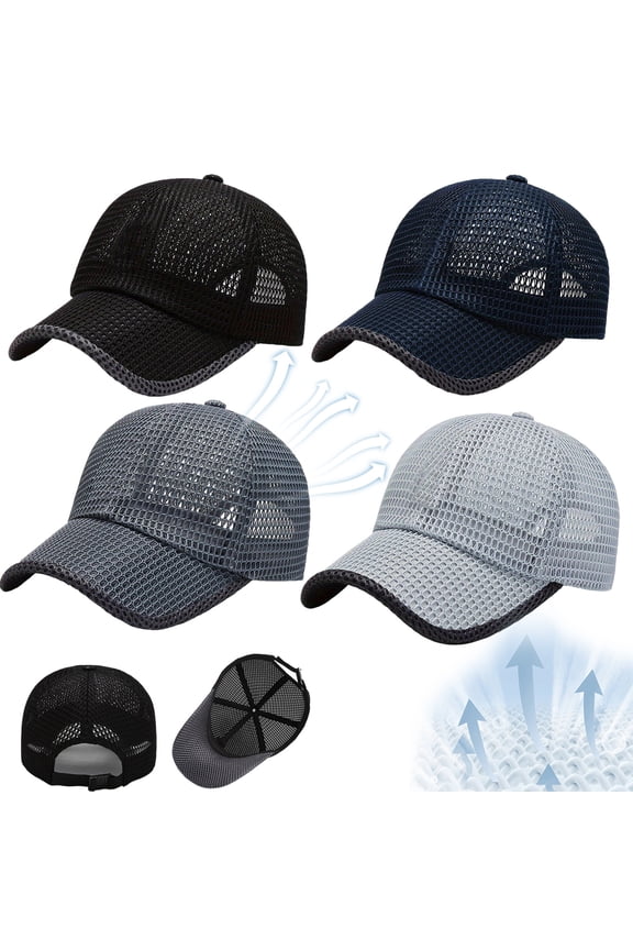 Summer Mesh Baseball Cap Breathable Quick-Dry Trucker Hat for Men Women Lightweight Running Hiking Outdoor Sports,Dark Gray