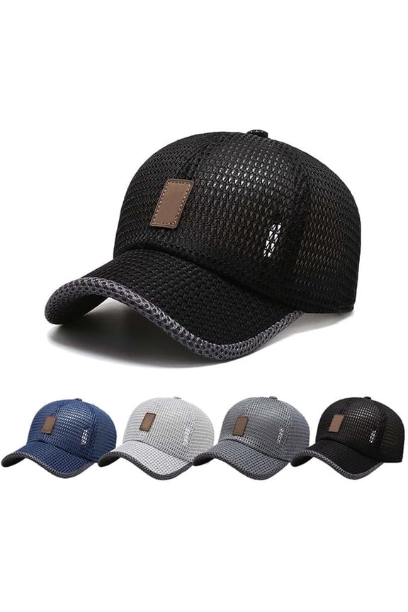 Summer Mesh Baseball Cap for Men Women Trucker Mesh Hat Baseball Hats Outdoor Sports Running hat (Black)