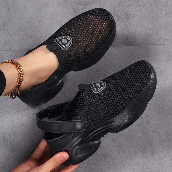 Women's Breathable Beach Slide Sandals with Hollow-Out Mesh Design