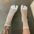 thumbnail image 1 of Summer Mesh Split Toe Socks Unisex Comfortable Soft Combed Cotton Two-Toed Socks Harajuku Men Women Tabi Sock ﻿ 2, 1 of 5