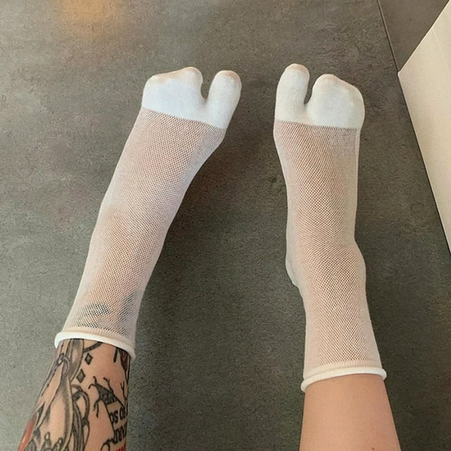 Summer Mesh Split Toe Socks Unisex Comfortable Soft Combed Cotton Two-Toed Socks Harajuku Men Women Tabi Sock ﻿ 2