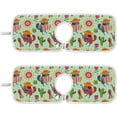 thumbnail image 1 of Summer Mexico Cactus Sink Splash Guard for Faucet 2 Packs Faucet Absorbent Mats, Floral Flowers Sun Faucet Handle Drip Catcher Quickly Drying Mat for Kitchen Counter Bathroom, 14.9"x5.5", 1 of 7