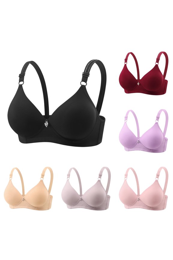 Summer Middle Adjustable Close Knit Bra Without Underwire for Daily Casual Wear, 38, Black