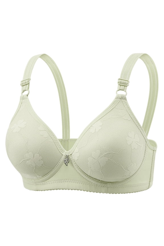Summer Middle Adjustable Close Knit Bra Without Underwire for Daily Wear, 36, Light Green