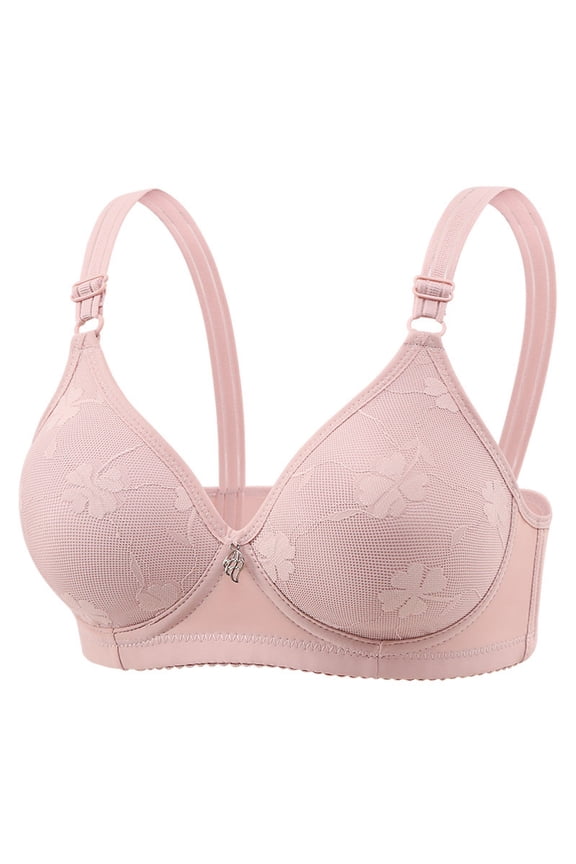 Summer Middle Adjustable Close Knit Bra Without Underwire for Daily Wear, 36, Pink