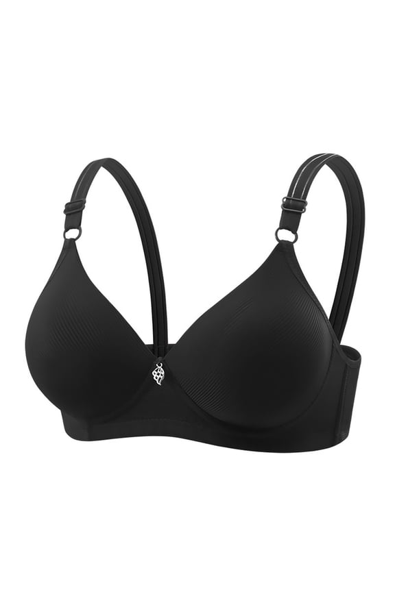 Summer Middle Adjustable Close Knit Bra Without Underwire for Daily Wear, 38, Black