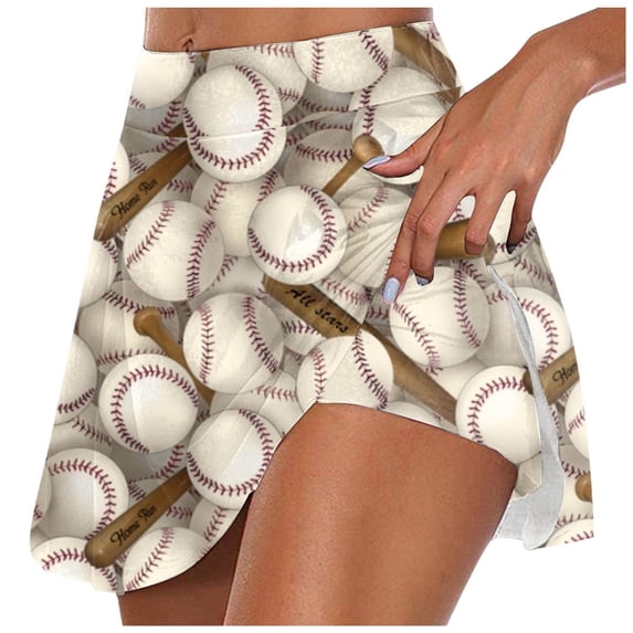 Summer Mini Skirt Women Sports Skirt Lined Workout Running Skirt Printed Sportswear Skirt Skirt Hangers Adult